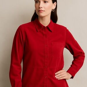 White Stag Red Button Down Shirt with Dress Collar